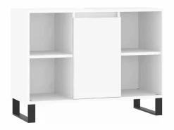 New vidaxl Mueble de baño madera de ingeniería brillo 80x33x60 cm Blanco