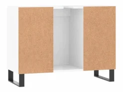 New vidaxl Mueble de baño madera de ingeniería brillo 80x33x60 cm Blanco
