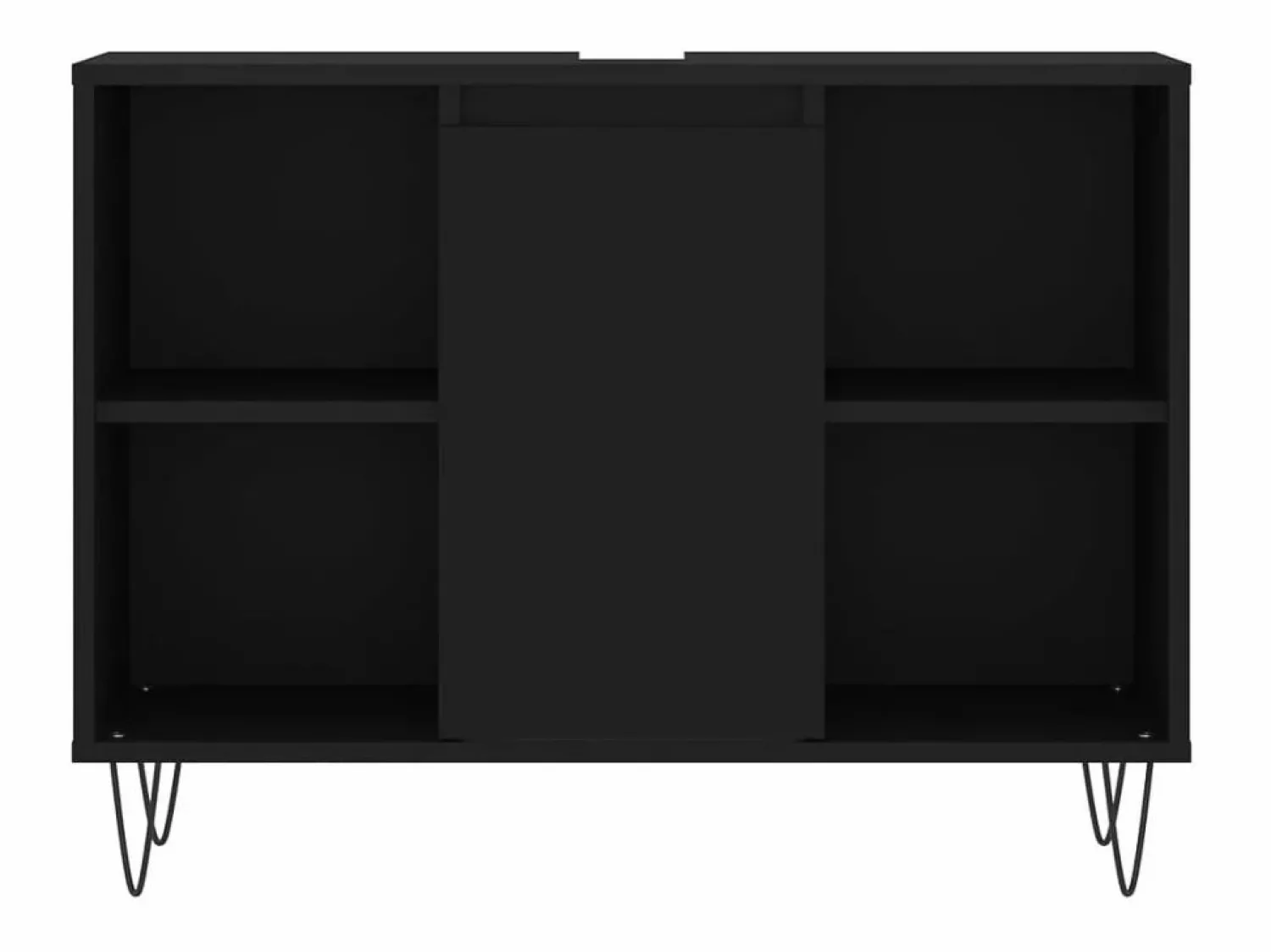Mueble de baño madera de ingeniería 80x33x60 cm ES314010 Negro