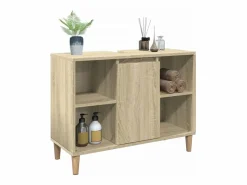 Outlet vidaxl Mueble de baño madera de ingeniería roble Sonoma 80x33x60 cm Color natural claro