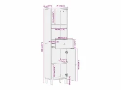 Outlet vidaxl Mueble de baño madera maciza de mango 38x33x160 cm Color natural claro