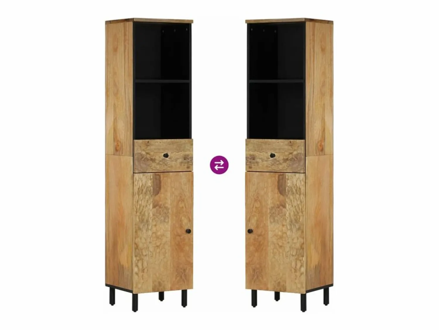 Outlet vidaxl Mueble de baño madera maciza de mango 38x33x160 cm Color natural claro