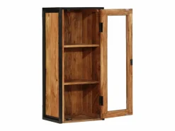 vidaxl Mueble de baño madera maciza de acacia y hierro 40x30x90 cm