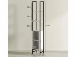 Homcom Mueble de baño Nara alto nogal 170x30x30 cm