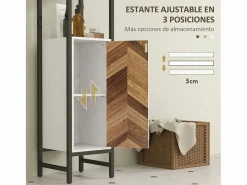 Homcom Mueble de baño Nara alto nogal 170x30x30 cm