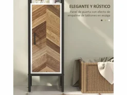 Homcom Mueble de baño Nara alto nogal 170x30x30 cm