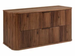 Outlet Mueble de baño para lavabo suspendido, roble nogal, 100 x 51,7 x 41,5 cm Marru00f3n
