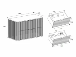 New Mueble de baño para lavabo suspendido, roble nogal, 100 x 51,7 x 41,5 cm Marru00f3n