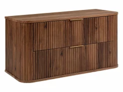 New Mueble de baño para lavabo suspendido, roble nogal, 100 x 51,7 x 41,5 cm Marru00f3n