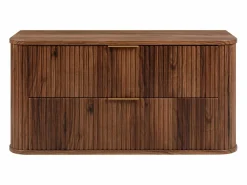 New Mueble de baño para lavabo suspendido, roble nogal, 100 x 51,7 x 41,5 cm Marru00f3n