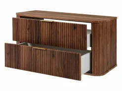 New Mueble de baño para lavabo suspendido, roble nogal, 100 x 51,7 x 41,5 cm Marru00f3n