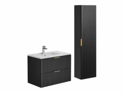 Online Mueble de baño ranurado con lavabo encastrado y columna, , 80 cm, Zevara Conjunto De Baño