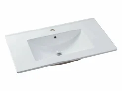 Online Mueble de baño ranurado con lavabo encastrado y columna, , 80 cm, Zevara Conjunto De Baño