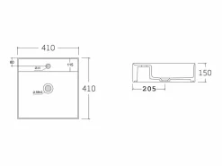 Vente-unique Mueble de baño rayado con estantes y lavabo cuadrado de encimera, 140 cm, ZEVARA Negro