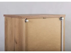 Online Mueble de baño, Roble Craft, tirador negro, 79 x 35,5 x 31,5 cm Mueble De Pared Para Baño