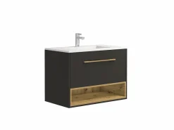 Clearance Mueble de baño simple lavabo suspendido con armario de toilette, 80 cm, YANGRA Conjunto De Baño