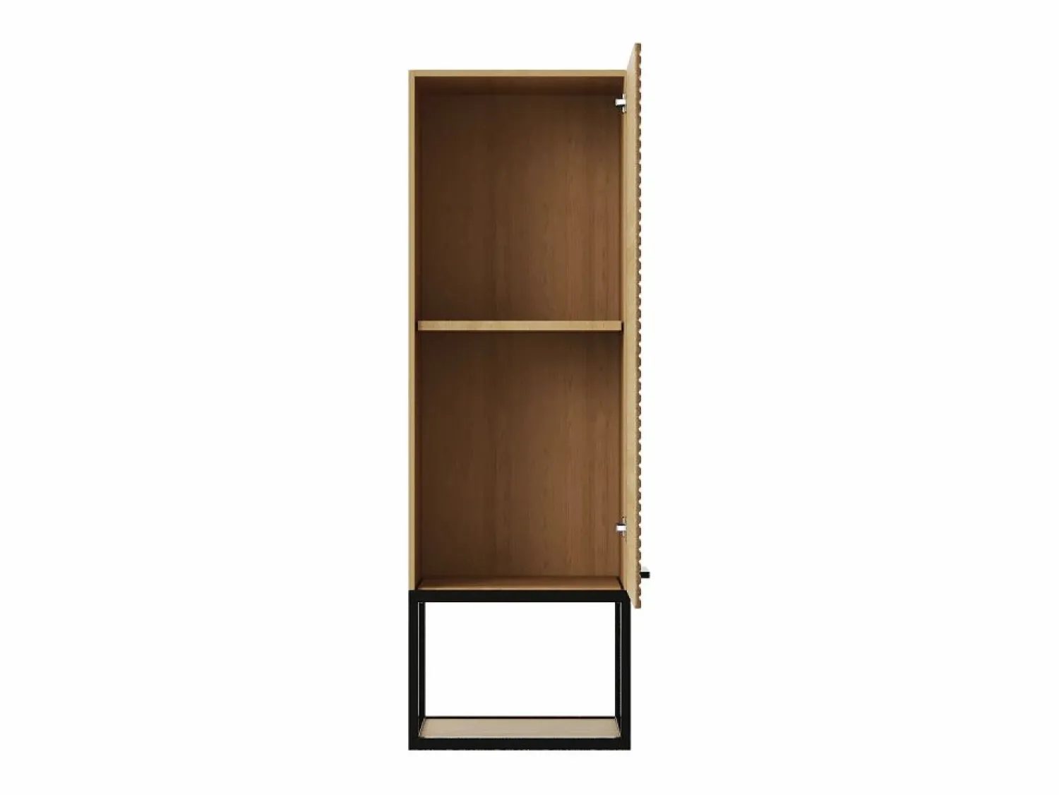 Clearance Vente-unique Mueble de baño suspendido estriado con lavabo sobrepuesto y columna con hueco - 120 cm - SARONE Color natural claro