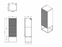 Clearance Vente-unique Mueble de baño suspendido estriado con lavabo sobrepuesto y columna con hueco - 120 cm - SARONE Color natural claro