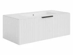 Clearance Mueble de baño suspendido estriado con lavabo de encimera - Color - 100 cm - PALIRO Mueble De Baño Simple