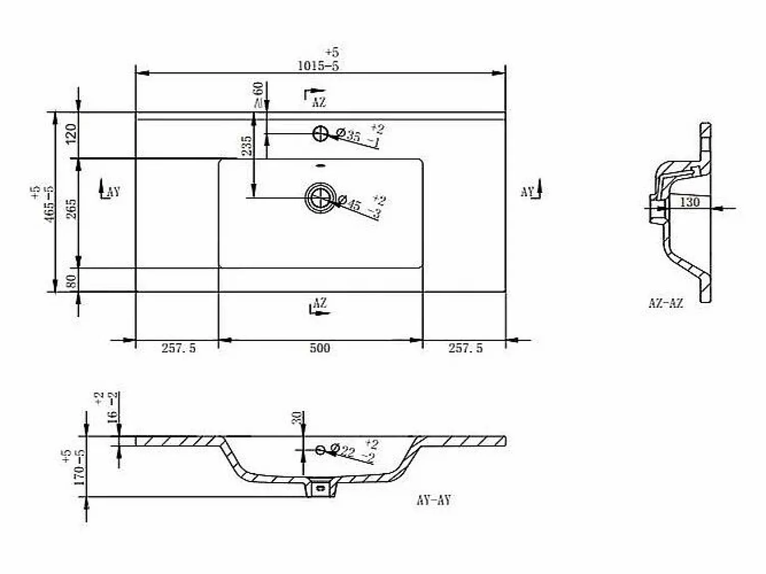 Clearance Mueble de baño suspendido estriado con lavabo de encimera - Color - 100 cm - PALIRO Mueble De Baño Simple