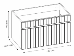 Best Vente-unique Mueble de baño suspendido con lavabo encastrado, 80 cm, SATARA Blanco
