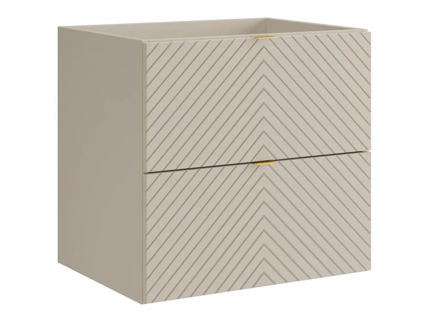 Clearance Mueble de baño suspendido con diseño de espiga, color , 60 cm, DORIONI Mueble De Lavabo