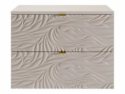Hot Vente-unique Mueble de baño suspendido texturizado con lavabo redondo - - 80 cm - RINAREL Beige