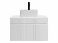 Vente-unique Mueble de baño suspendido con lavamanos cuadrado sobre encimera, 80 cm, SATARA