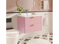 ModernLuxe Mueble de baño suspendido - con lavabo de cerámica - con 2 cajones - ​ (grifo no incluido)