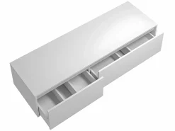 Outlet Vente-unique Mueble de baño suspendido, , An. 150 x Al. 32 cm, ISAURE Blanco