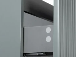 Online Vente-unique Mueble de baño suspendido con lavabo y grifo - Estriado - 120 cm - PAVANI Gris