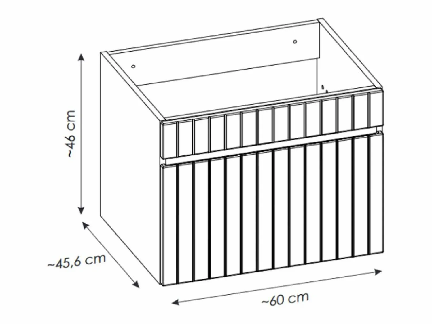 Hot Mueble de baño suspendido listado con tabla, 60 cm, SATARA Mueble De Lavabo
