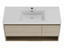 Vente-unique Mueble de baño suspendido con lavabo, 120 cm, PUJUKA
