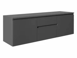 Clearance Vente-unique Mueble de baño suspendido con doble lavabo y espejos, , An150 cm, JIMENA Gris