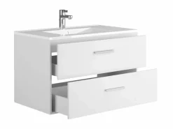 Vente-unique Mueble de baño suspendido con lavabo individual, , 80 cm, KAYLA