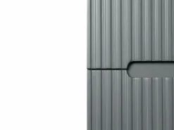 Vente-unique Mueble de baño suspendido con lavabo encastrado - estriado - 120 cm - PAVANI