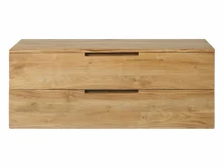 Mueble de baño suspendido de teca clara - 2 cajones - 115 cm - BIMBING Mueble De Lavabo