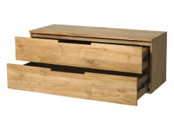 Mueble de baño suspendido de teca clara - 2 cajones - 115 cm - BIMBING Mueble De Lavabo