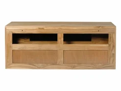 Mueble de baño suspendido de teca clara - 2 cajones - 115 cm - BIMBING Mueble De Lavabo