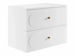 Vente-unique Mueble de baño suspendido con lavabo sobre encimera redondo, 80 cm, SATOBAL