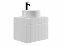 New Mueble de baño suspendido con lavabo redondo para instalar, 60 cm, SATARA Mueble De Baño Simple