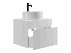 New Mueble de baño suspendido con lavabo redondo para instalar, 60 cm, SATARA Mueble De Baño Simple