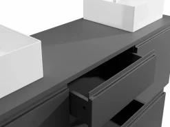 Vente-unique Mueble de baño suspendido con lavabo doble, , 150 cm de ancho, JIMENA