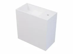 Sale Shower & Design Mueble de baño suspendido de solid surface con estante 40 cm - PUMORI Blanco
