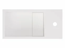 Sale Shower & Design Mueble de baño suspendido de solid surface con estante 40 cm - PUMORI Blanco