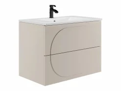 Best Mueble de baño suspendido con lavabo empotrado - - 80 cm - VUTOMA Mueble De Baño Simple