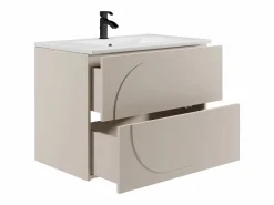 Best Mueble de baño suspendido con lavabo empotrado - - 80 cm - VUTOMA Mueble De Baño Simple