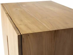 Vente-unique Mueble de baño suspendido de teca con lavabo - 80 cm - SAWAN