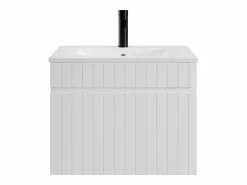 Vente-unique Mueble de baño suspendido con lavabo encastrado, 60 cm, SATARA