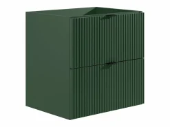 Online Mueble de baño suspendido estriado con lavabo para encastrar, mate, An60 cm, ZEVINI Mueble De Baño Simple
